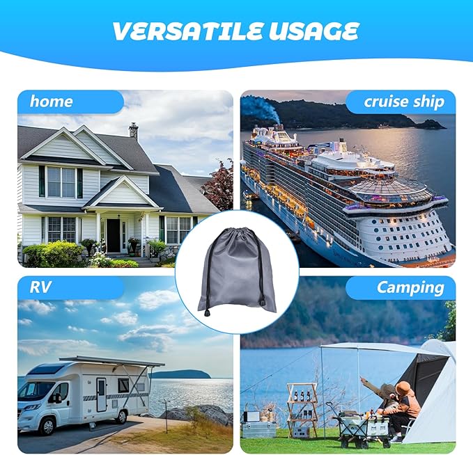 Magnetic Clothesline for Cruise Ship, Travel Clothesline with 12 Clothespins for Cruise Ship Essentials, Clothes Drying Rack with Strong Magnets Hooks and Storage Bag for Cruise Ship Cabin Outdoor