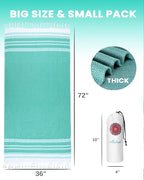 2 Pack Turkish Beach Towels Vacation Essentials Quick Dry Absorbent Adult Oversized Bath Pool Swim Long Towel Lightweight Thin Fast Drying Over The Lounge Chair Towel Sand Repellent Anti Green
