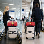 Luggage Straps Bag Bungees for Add a Bag Easy to Travel Suitcase Elastic Strap Belt (Gray, L)