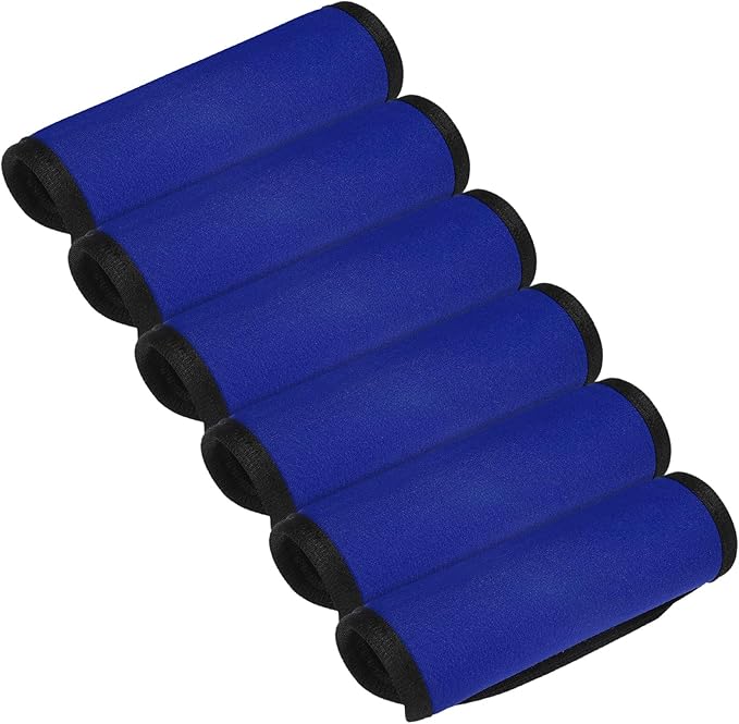 Luggage Handle Wrap [6PCS] - Neoprene Luggage Identifiers Use for Suitcases & Carry on & Travel Accessories - [Blue-6IN/15CM] Comfort Grip Handle Cover