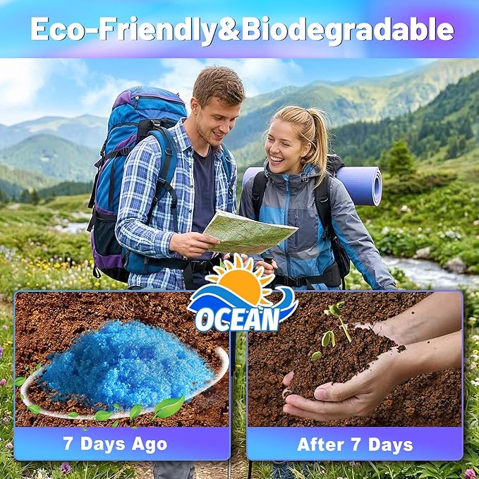Portable Toilet Gel, Poo Powder for Portable Toilet, Camping Toilet Gel, Pee Powder, Portable Toilet Powder for Outdoor Camping and Hiking Toilet Gel Powder