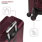 SWISSGEAR Sion Softside Expandable Spinner Luggage Durable Lightweight Travel Suitcase, Merlot, 2-Piece Set (21/29)