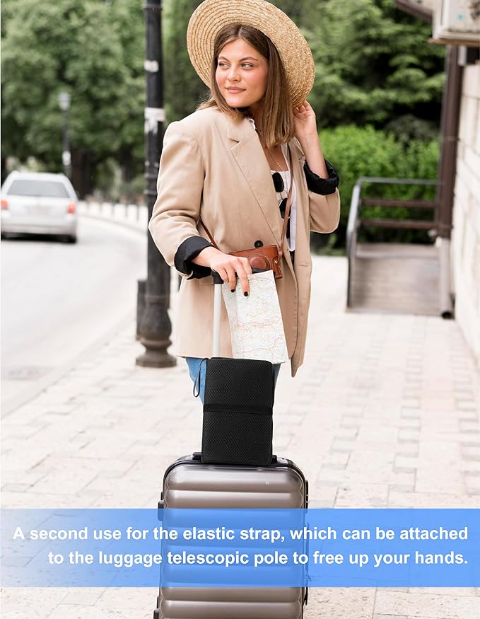 FASTMOMENT Airplane Seat Cushion Portable Travel Cushion for Comfort Foldable Stadium Pad with Breathable Fabric Seat Pad Perfect for Long Flights, Office, Bleacher, Camping