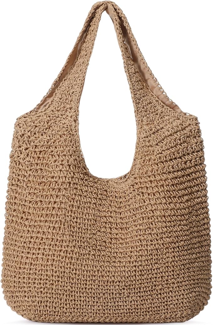 Trifabricy Beach Bags for Women, Large Beach Bag, Woven Straw Tote Bags Waterproof, Weaving Swim Shopping Travel Bag