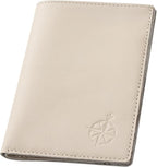 WANDERINGS Leather Passport Holder for Travel – RFID Blocking Passport Wallet & Cover for Men and Women – Slim Travel Wallet Case with Card Slots – Genuine Full Grain Leather – 5.5" x 4" - Oat Color