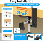 Under Desk Cable Management Tray - Under Desk Cord Management - Clamp/Screw Mount - Fabric Wire Management - Cable Raceways Tray Cord Hiders for Office/Home (Black, 35.8"×5.6")