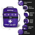 520 Pieces Premium First Aid Kit - Large Emergency Medical Kit for Survival, Car, Home, Travel, Camping, Backpack, Hiking, School (Purple)