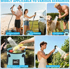 Upgraded Camping Light Portable Shower, 5 Pressure Levels Rechargeable Camping Shower Pump with 20L Foldable Bucket & Intelligent LED Display, 6000mAh Outdoor Shower for Camping Hiking, Travel, Car