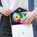 Mayski Credit Card Holder, RFID Blocking, Aluminum Alloy Hard Case, Small Mini Business Metal Wallet for Women Men, Colorful Flowers