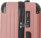 3-Piece Luggage Set 3 (20"/24"/28"), Hardside Suitcases with 8 Spinner Wheels, Scratch-Resistant ABS Shell, set2, set3 Travel Suitcase, TSA Lock (Ribbed Surface, Rice Brown)