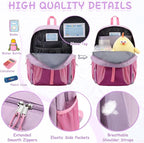 VASCHY Kids Backpack Lunch Bag Set, 2-1 School Bookbag Insulated Lunch Box for Toddlers,Preschool,Daycare,Kindergarten,Elementary School Pink