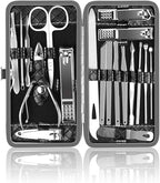 OKOM 19PCS Nail Clipper Set - Professional Manicure Nail Kit for Men Women, Stainless Steel Nail Clippers with Case, Fathers Day Gift