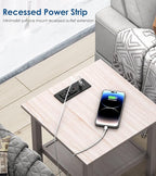 30W USB C Recessed Power Strip,Flat Plug Power Strip,2 Outlets 4 USB Ports,Furniture Flush Mount Desk Outlet,Recessed Outlet for Side Table/Sofa Table,10ft Cord(Black)