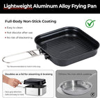 Alocs Camping Cookware Set - Lightweight Camping Pots and Pans - Portable Outdoor Cookware with Kettle - Camping Cookware Mess Kit for 2