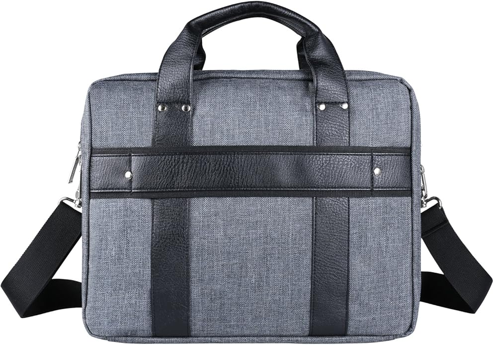 Vangoddy Laptop Bag Crossbody Messenger Water Resistant Shoulder Briefcase Professional Computer Case Gray for Work, Commute
