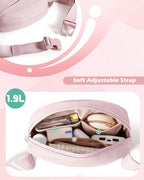 Smasrob Fanny Pack for Women, Crossbody Sling Bag Waist Bag with Multiple Pockets and Adjustable Strap, Pink