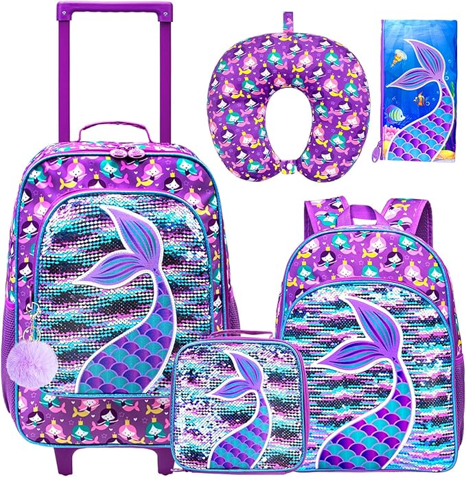 Kids Suitcase with Wheels for Girls and Boys, Rolling Carry on Luggage for Toddler Children