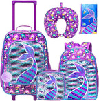 Kids Suitcase with Wheels for Girls and Boys, Rolling Carry on Luggage for Toddler Children