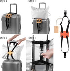 Luggage Straps ， Luggage add a Bag Strap，Travel Must Haves High Elastic Suitcase Adjustable Belt Bag Bungees with Buckles (Orange)