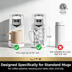 CHULUX Lite Single Serve Coffee Maker for K Cup Capsules, Single Cup Reservoir Coffee Maker with One Touch Brewing, 5 to 12 Oz Brew Sizes, Designed Specifically for Standard Mugs, White