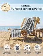 LANE LINEN Beach Towel, 2 Pack Beach Towels Oversized, 39"x71", Quick Dry Pool Towels for Adults, Absorbent Sandproof, Lightweight Travel Beach Towel - Alloy