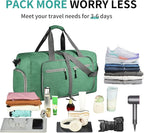 Dimayar 85L Travel Duffle Bag for Men Women - Foldable Duffel Bag with Shoes Compartment - Overnight Bags Waterproof & Tear Resistant(Forest Green)