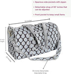 ATOSII Handblock Print 100% Cotton Large Quilted Duffle Bag for Overnight Trip, Travel Weekend Bag, Luggage, 2 Pockets with Zipper, 1 Front Pocket, Detachable Long Strap, 20 X 10 X 12 Inches, Gracie