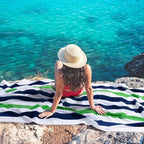 Bornbay Large Beach Towel Oversized - 40"X70" Big Cute Pool Towel, Extra Large Thick Grassgreen Beach Towels, XL Wide Fluffy Beach Towel Oversize, Giant Stripe Cotton Pool Towel for Adults