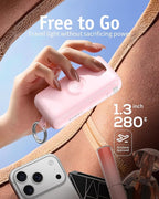 RORRY Flow Portable Charger, 10000mAh 40W Fast Charging Power Bank with Built-in USB C Cable and Foldable Wall Plug, Battery Pack Travel Essentials for iPhone 17/16/15, Apple Watch, iPad, MacBook