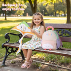 GAGAKU Toddler Backpack for 2-4 years with Whistle & Reflective Strip, Purple Pink Cloud Girls Backpack Splash-proof Water Design Lightweight School Preschool Bookbag