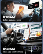 USB C Car Charger, 3-Port Super Fast Charging Cigarette Lighter Adapter for iPhone 17e Pro/Air/16/15/14/13/iPad, USBA & USBC Multiport Car Phone Charger Accessories for Samsung S26/S25/S24 FE/S23/S22