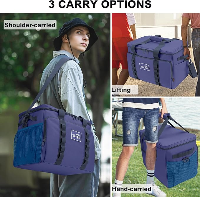 Cooler Bag 48-Can Insulated Leakproof Soft Cooler Large Collapsible Portable Travel Cooler Bags 32L for Picnic, Waterproof Soft Ice Chest for Camping, Beach, Fishing, Outdoor - 32 Quart