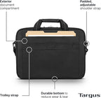 Targus Classic Slim Laptop Bag - Ergonomic Briefcase and Messenger Bag - Spacious Foam Padded for Laptops and Under