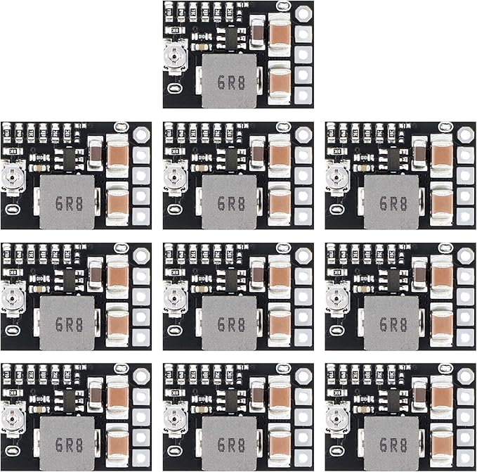 DROK DC 12V to 5V Buck Converter, 10pcs Mini Voltage Regulator Board DC 4.5-20V 12V 9V Step Down to 1-16V 5V Reducer 3A Fixed Adjustable Volt Output Transformer Power Supply Stabilizer Module