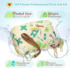 Portable Travel First Aid Kit for Kids and Adults, 143 Pieces All-Purpose Emergency First Aid Kit for Home, Car, Diaper Bag, Survival, Camping, Hiking, and More (Off-White)