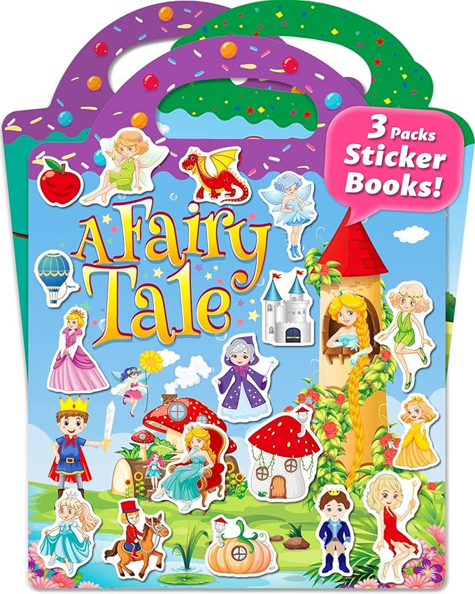 Walenced Reusable Sticker Book for Toddlers, Stickers for Kids, Toddler Sticker Book, Toddler Craft Activities, Toddler Travel Toys Boy Girl Birthday Gifts