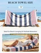 LANE LINEN Turkish Beach Towels Set of 6 – Pre-Washed, Sand-Free, Quick Dry, Lightweight Travel Towels for Women, Soft Bath Beach Towels, 39"x71" – Coastal Bliss