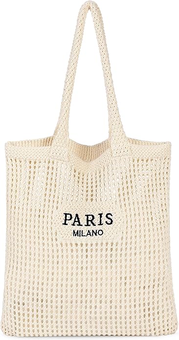 Beach Bags for Women - Straw Bag with Zipper, Soft Woven beach bag, Casual Straw Shoulder Bag for Daily Use