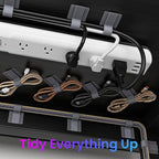 LX IntMfr. Hook and Loop Cable Ties, Self Adhesive Hook and Loop Cable Straps, Sticky-back Cord Organizer, Cable Clip, Household & Office Essentials, 40Pcs per Pack