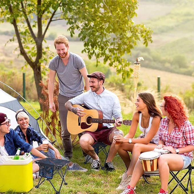 VOLIXOD Folding Portable Camping Stool for Adults, Lightweight Collapsible Stool for Outdoor Footrest Fishing Hiking Gardening and Beach with Carry Bag(400 LBS Capacity)