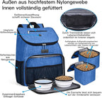 BAGLHER丨Dog Travel Bag, Airline Approved Pet Supplies Backpack, Dog Travel Backpack with 2 Silicone Collapsible Bowls and 2 Food Baskets