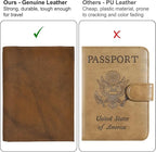 Antique Saddle RFID Genuine Leather Passport Wallet