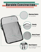 WTREE 4-Piece Packing Cubes Travel Accessories Set for Suitcases - Luggage Organizer Bags with Double Zipper - Mesh Top - Small - Beige