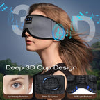 3D Sleep Mask with Bluetooth Headphones, Sleeping Headphones for Side Sleepers, Wireless Music Eye Mask with Ultra-Thin Stereo Speakers for Men, Women, Tech Gifts, Grey