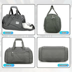 Gym Bag for Men & Women - 30L Duffel Bag with Shoe Compartment, Weekender Water Resistant Duffle Bag for Travel, Sports, Fitness & Workouts, DarkGray