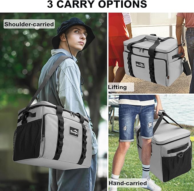 Cooler Bag 48-Can Insulated Leakproof Soft Cooler Large Collapsible Portable Travel Cooler Bags 32L for Picnic, Waterproof Soft Ice Chest for Camping, Beach, Fishing, Outdoor - 32 Quart