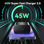 45W Super Fast Charger USB Type C Charger Cord 6.6FT with Android Phone Charger Fast Charging Block for Samsung Galaxy S26/S26 Ultra/S26+/S25/S25 Ultra/S25+/S24/S23/S22/S20/S21/Note 20/Note 10, Black