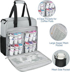 Coffee Maker Travel Bag Compatible with Keurig K-Mini,Single Serve Coffee Brewer Carrying Case Compatible for K-Mini Plus with Multiple Pockets for K-Cup Pods,Grey(Bag Only)