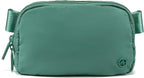 Pander Two Way Zipper Fanny Pack Nylon Everywhere Belt Bag for Women, Water Repellent Waist Packs, Crossbody Bags with Adjustable Strap (Eucalyptus Green)