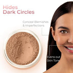 4pc (EBONY) KIT w/KABUKI BRUSH Mineral Makeup Matte Loose Powder Foundation Concealer Blush Long Lasting Bare Face Cosmetics